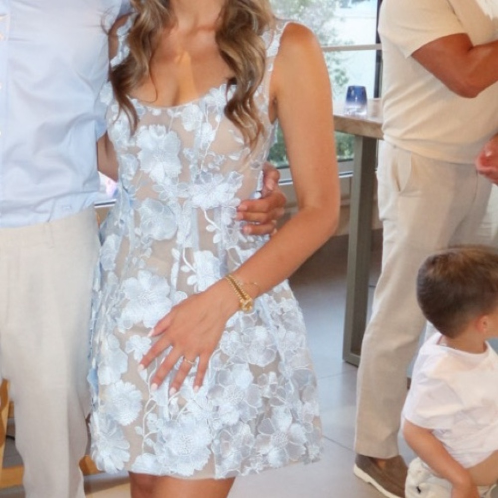 Bronx and Banco Blue Floral Mini Dress